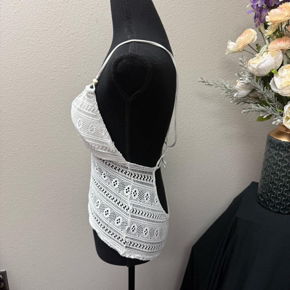 Ralph Lauren White Crochet Lace Cami L | Boho Resort Summer Bralette Top - Picture 2 of 7